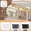 Kitchen Island on Wheels, Extendable Dining Area with Spice Rack and Drawers, Mobile Freestanding, Ideal for Kitchen and Dining Room (White)