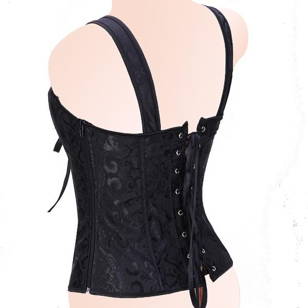 New Women's Brocade Jacquard Shoulder Straps Tank Corset Bustiers