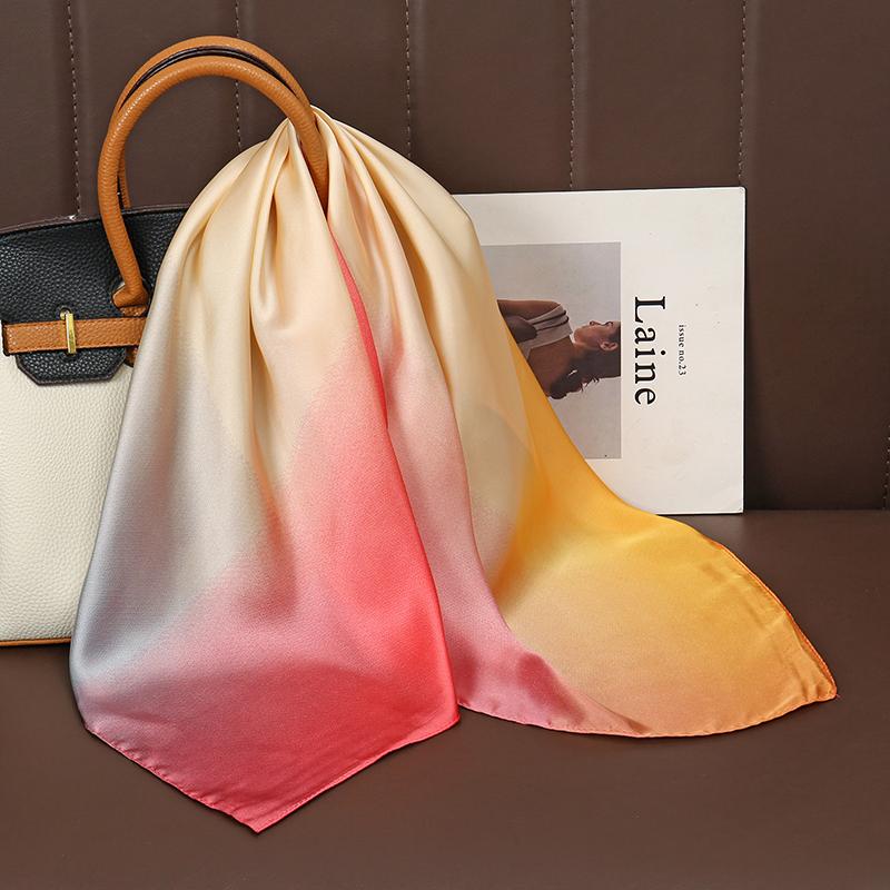 Роскошный атласный шелковый квадратный шарф с принтом для женщин, шаль, хиджаб, шейный платок, женская лента для волос, повязка на голову, модная бандана, новинка