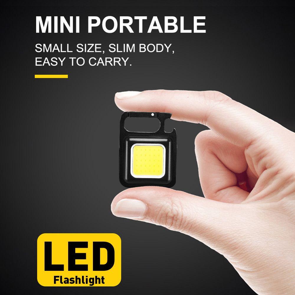 LED Light Keychain USB Rechargeable Mutifuction Flash Light Flashlight Pocket Clip Climbing Lantern