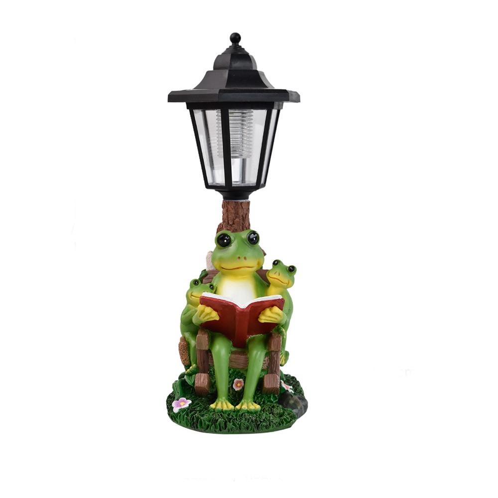 Lifelike Frog Plant Pot Light Weatherproof Solar Frog Lamp Frog Statue Solar Light Pathway Decor