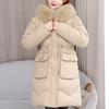 Fashion Winter Woman Long Parkas Hooded With Faux Fur Collar Thick Warm Jacket Detachable Sleeves Women's Coats