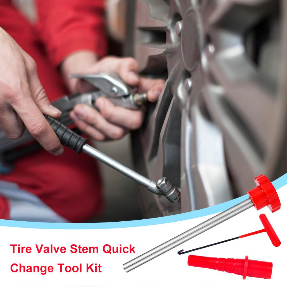 Набор инструментов для быстрой замены сердечника вентиля шины Набор инструментов для быстрой замены сердечника вентиля шины для замены протекающих клапанов в автомобилях, квадроциклах, грузовиках