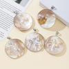 1Pc, Natural Shell Mother of Pearl Pendant, Boho Handmade Round Charms for Jewelry Making DIY Necklace Keychain Hanging Decoration Accessories Gifts