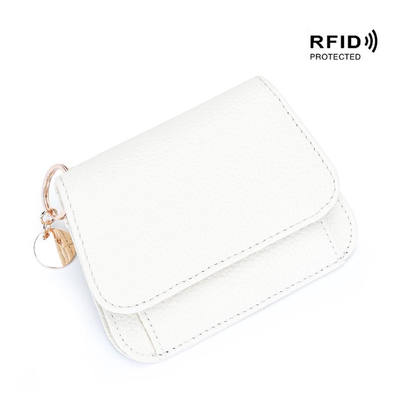Женский кошелек из натуральной кожи в корейском стиле с RFID-защитой - Короткий модный кошелек из коровьей кожи с множеством отделений для карт и карманом для монет на молнии