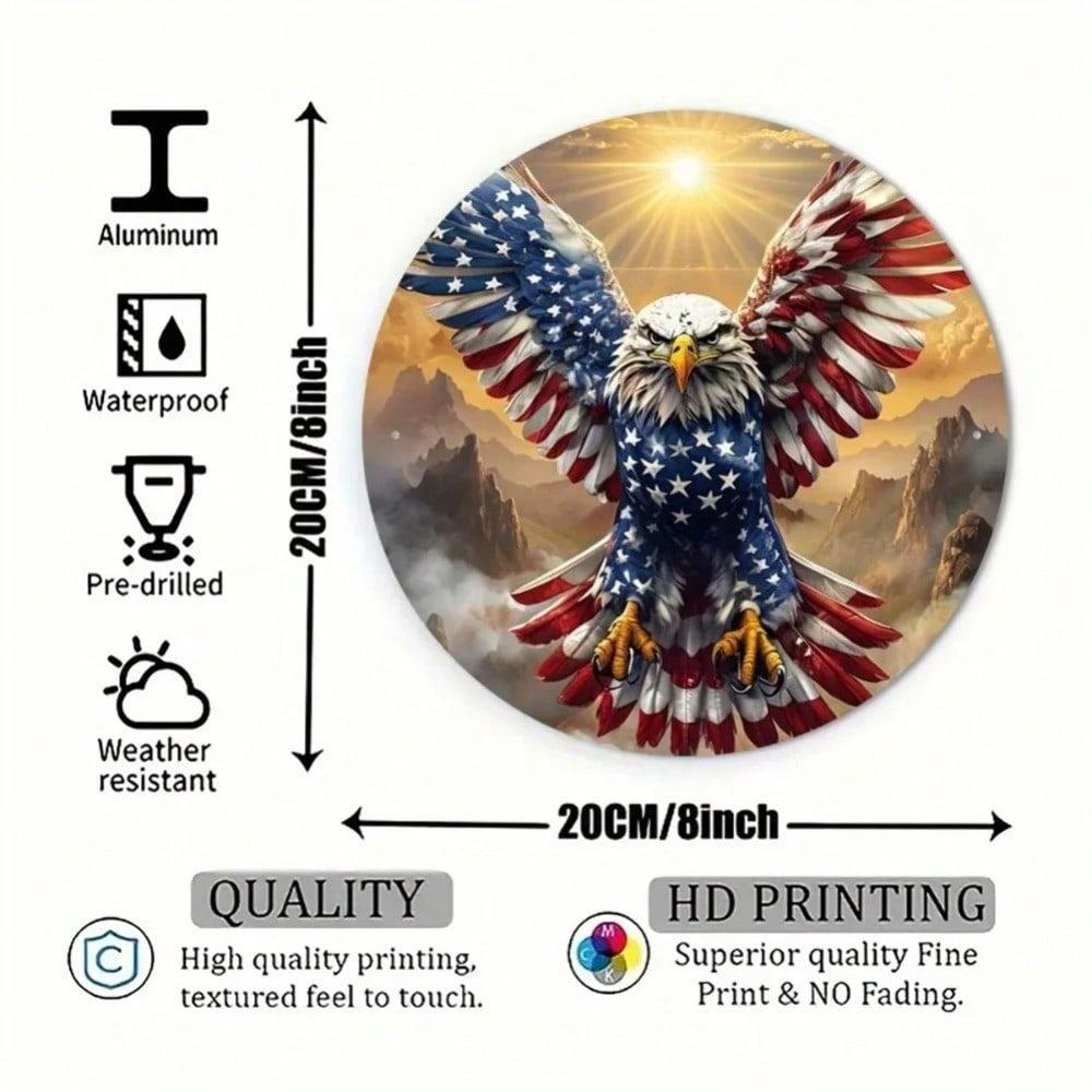 Винтажная металлическая табличка «Летая с флагом США» 20x20 см Ретро Декор стены Гараж Бар Кафе Домашняя студия Ресторан Оловянная табличка