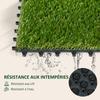 Artificial Synthetic Grass Tiles, Set of 10, 30 x 30 cm, Thickness 3.5 cm, Interlocking, Green