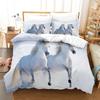 Running White Horse Bedding Set 3D Print Polyester Duvet Cover Single Twin Queen King Size for Home Decoration Birthday Gift
