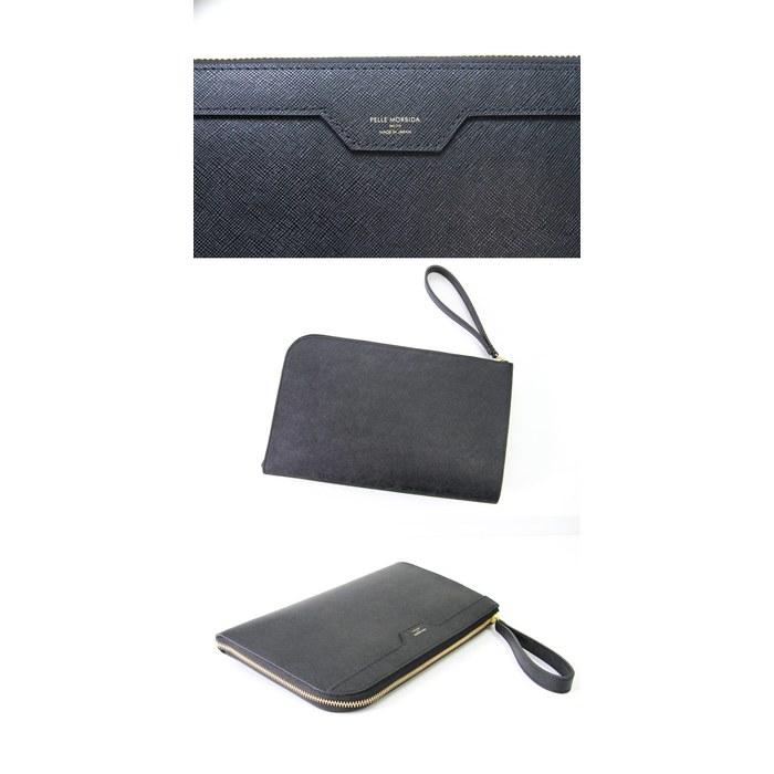 [Pelle Morbida] Clutch Bag PM-CA011BK-BKGD Black/Gold 7.3 x 11.2 x 1 inch