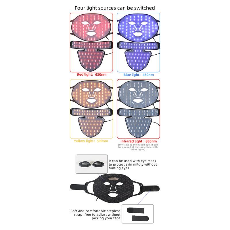 Уход за кожей 4 цвета светодиодная маска для лица против морщин омоложение кожи фотонная терапия косметические устройства отбеливание