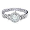 Watch and Bracelet Set Elegant Silver Rhinestone Wrist Watch for Women Mother Girl Birthday Day