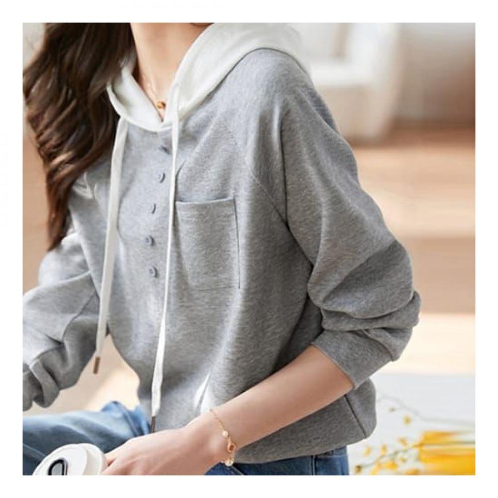 Navava Men Casual BuTTon PockeT Long Sleeve Hoodie T shirT nT1027