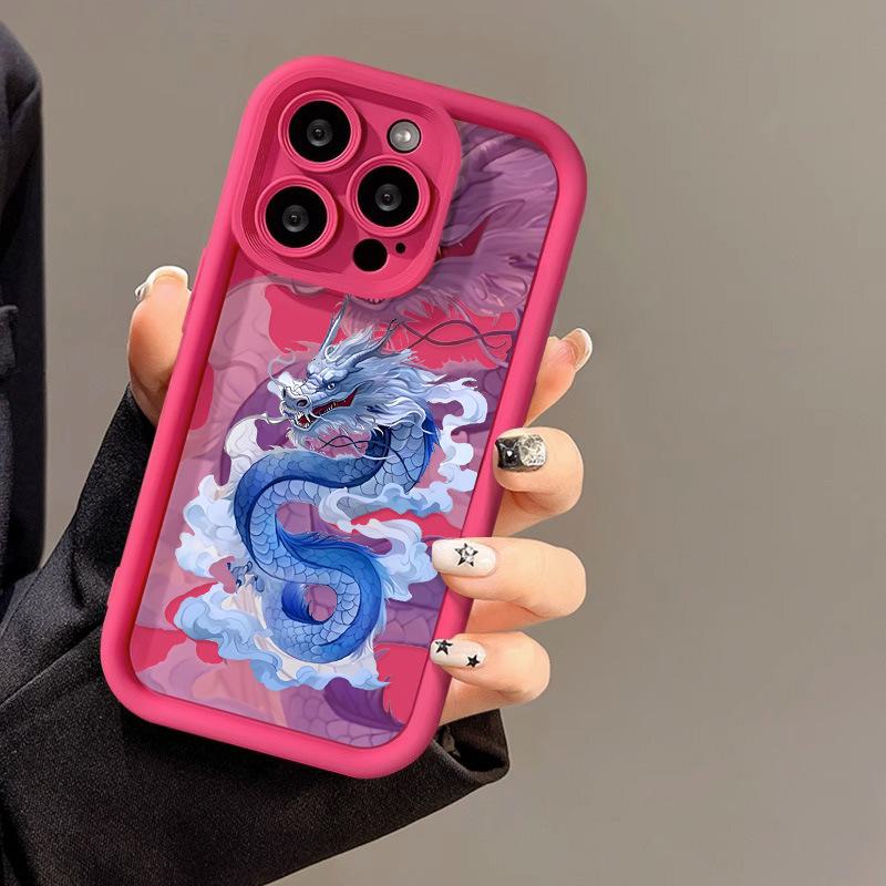 Премиальный чехол Dragon для iPhone 15 Pro Max с защитой от падений. Подходит для iPhone 14 Pro и 13/12. Мелкое отверстие для транспортировки.