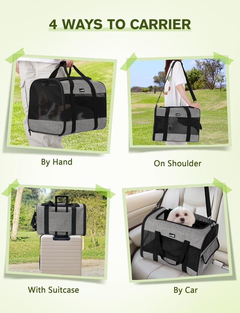 Pecute Cat Bag for Small and Small Foldable Backpack for Hospital Disaster and Includes Cat Bowl Carrier, Handbag/Shoulder Cats, Rabbits, Dogs,