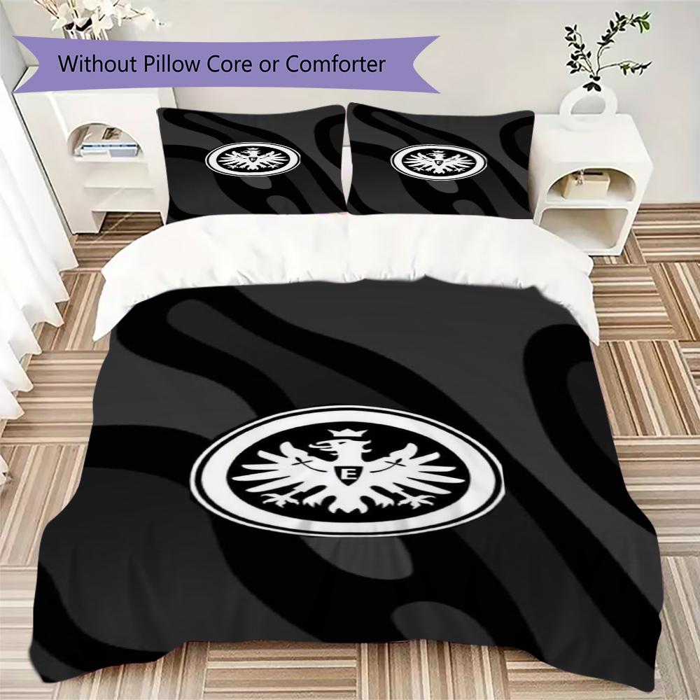 Eintracht Frankfurt Pattern Bedding uilt Set uilt Cover Pillowcase Home Decoration Birthday Gift (1 * duvet cover + 2 * pillowcase without core)