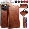 Magnetic Card Insertion Holder Leather Case for iPhone 15 14 Plus 13 12 11 Pro Max XS MAX for Samsung S23 S22 Ultra Plus S23FE Note20Ultra A14 A54 A53