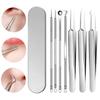 Набор из 7 инструментов для удаления черных точек из нержавеющей стали, набор игл для удаления черных точек на лице, носу, акне, для удаления белых угрей и пятен