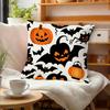 Single-piece Pillowcase, Halloween Pumpkin Bat Owl Lantern Pattern, All-Season Universal Pillowcase, Zipper Closure, Soft Cushion Cover, Ideal Gift Fo