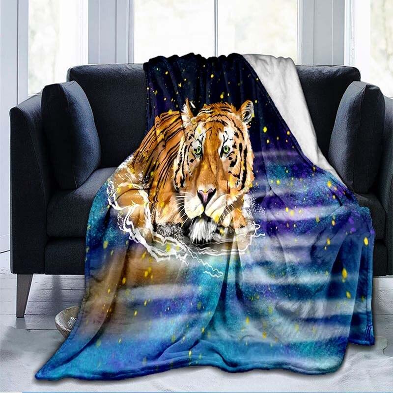 Одеяло с тигром, одеяло с 3D принтом мультфильма, фланелевое одеяло, семейное одеяло для домашних животных, одеяло для дивана, подарок