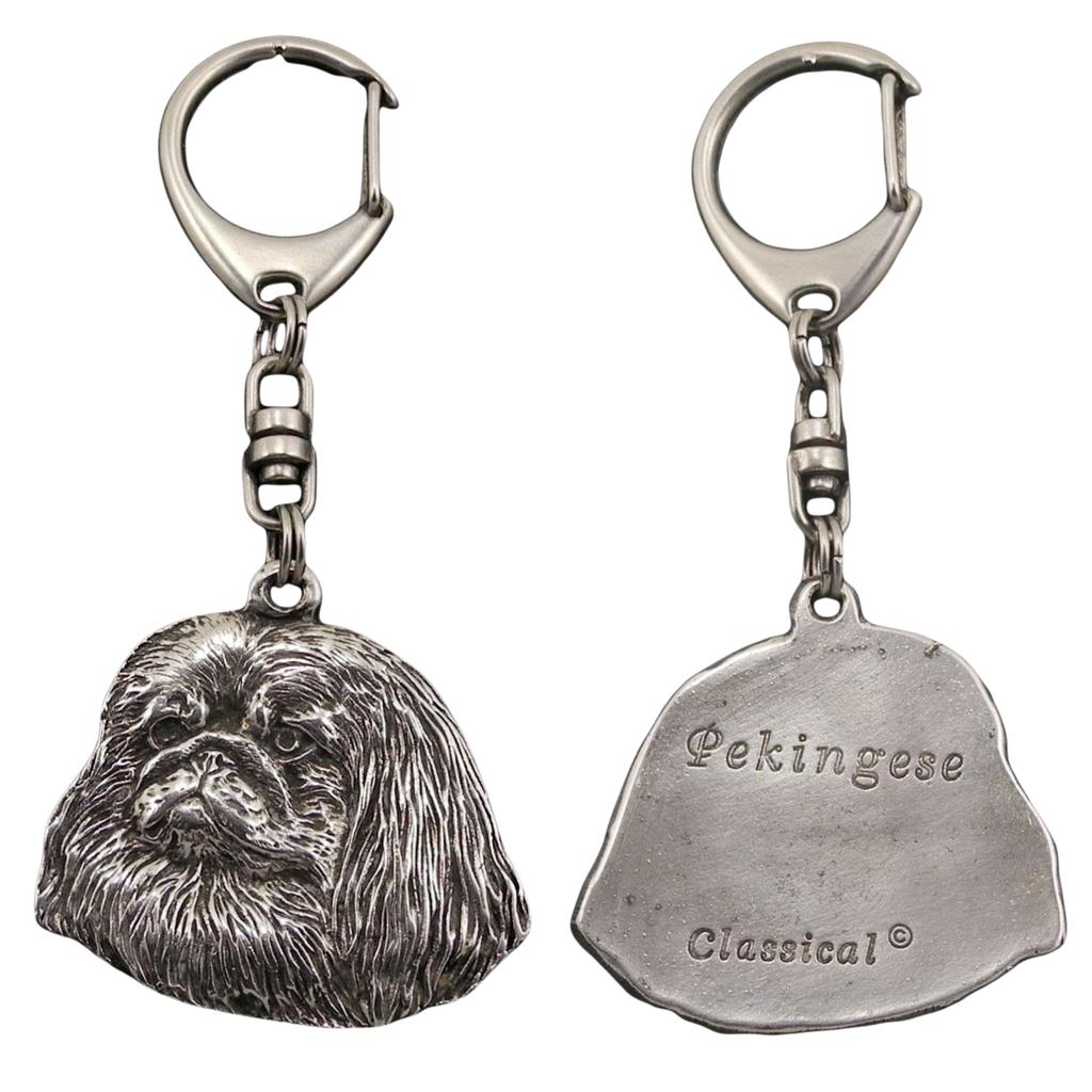 Pekińczyk - Posrebrzany Brelok Do Kluczy Z Psem, Ozdoba Torebki, Zawieszka Do Plecaka Marki Art-Dog