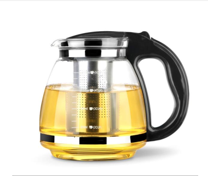 1500ml Heat Glass Teapot Chinese Tea Set with Tea Infuser Filter Flower Tea Kettle Coffee Glass Maker Office Tea Pot