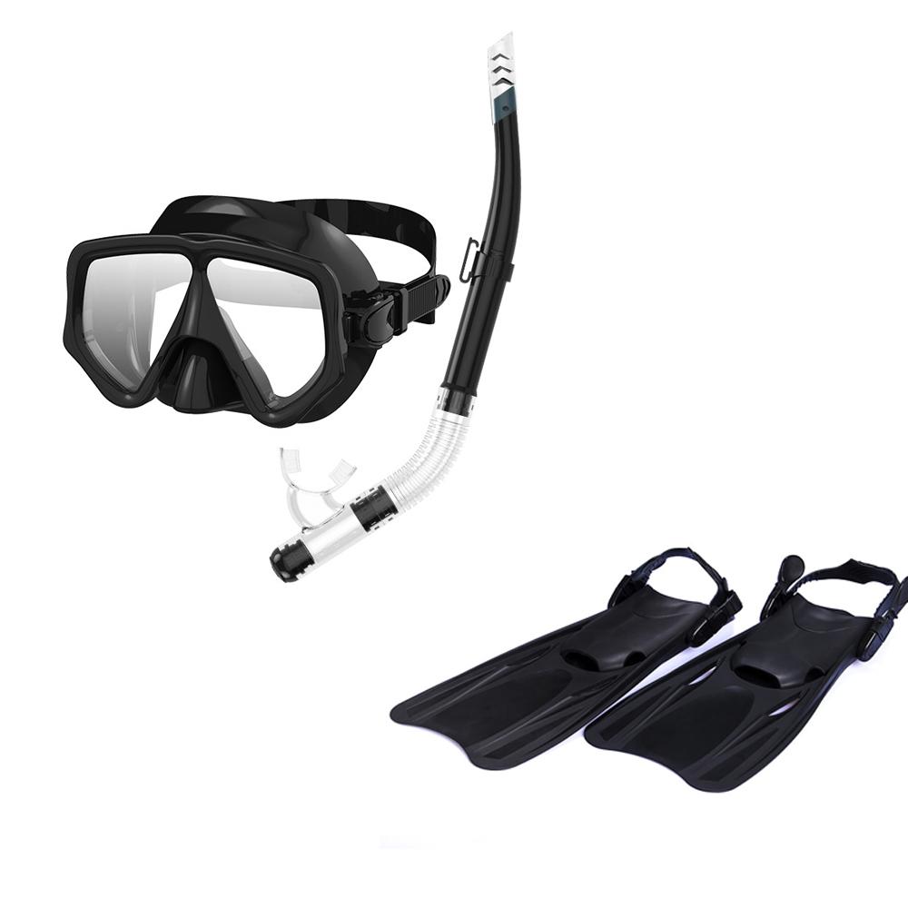 Outdoor sports diving mask, breathing tube adjustment, flippers, three-piece set, snorkeling three-treasure set, diving goggles