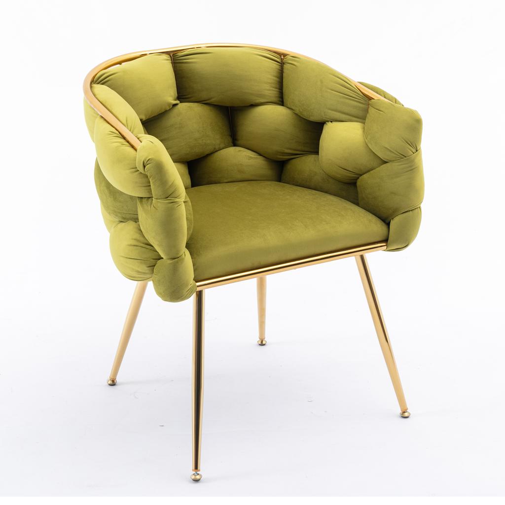 Luxurious, Modern Accent Chair, Vanity Chair with Metal Frame for Bedroom, Living Room, Dining Room