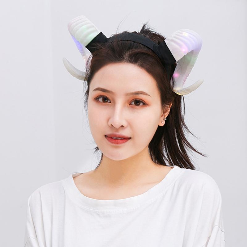 Large Horn Headband Devil Horn Hair Hoop Cosplay Ox Horn Hair Accessories for Party Halloween Cosplay Photo Props Favors