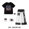 Kids Hip Hop Dance Outfit Set With Gradient Pants Short Sleeve Top Stage Performance Boys Girls