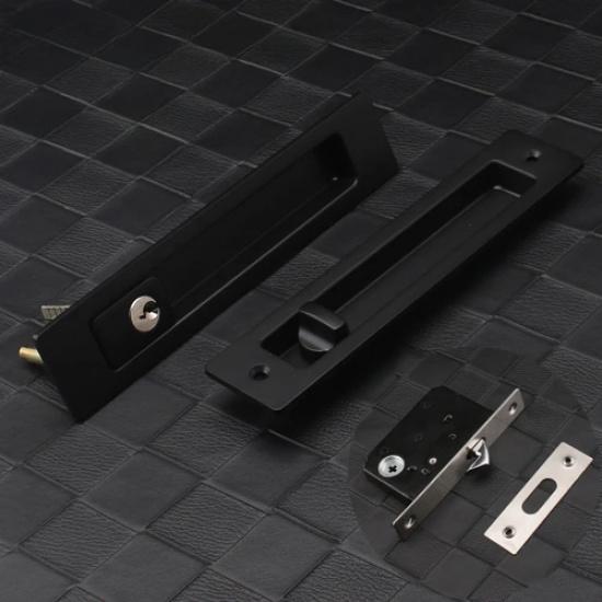 Sliding Door Sliding Door Lock Safety Lock Barn Door Cabinet Embedded Hardware Suit Wood Door Handle Interior Door Furniturelock