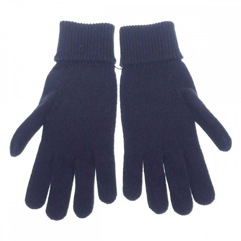 GUCCI  676116_4GACX_4179 S gloves Navy cashmere/wool Women