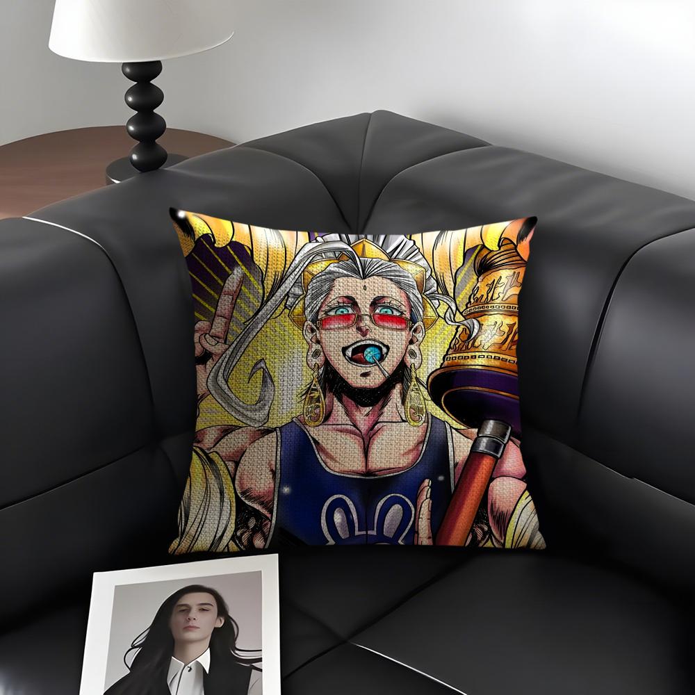 RRecord Of RagnarokK Anime Cushion Cover Natural Linen Organic Fabric DoubleSided Printing Sofa Home Decor Gift Pillow Case