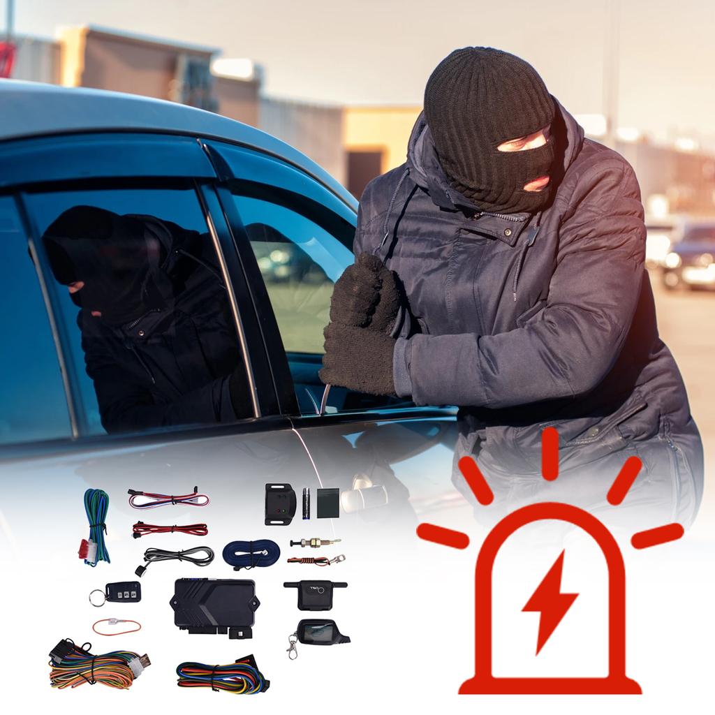 Автомобильная противоугонная сигнализация Para Automovil Универсальная автомобильная сигнализация Автоматическая блокировка и разблокировка Сигнализация с вибрацией и ЖК-пультом дистанционного управления