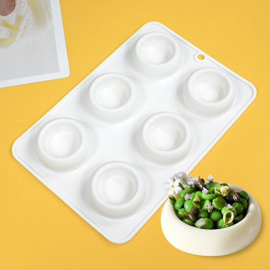 Mousse Cake Mold Food Grade BPA Free Heat-Resistant Dishwasher Safe 6-Cavity DIY Fondant Chocolate Mold