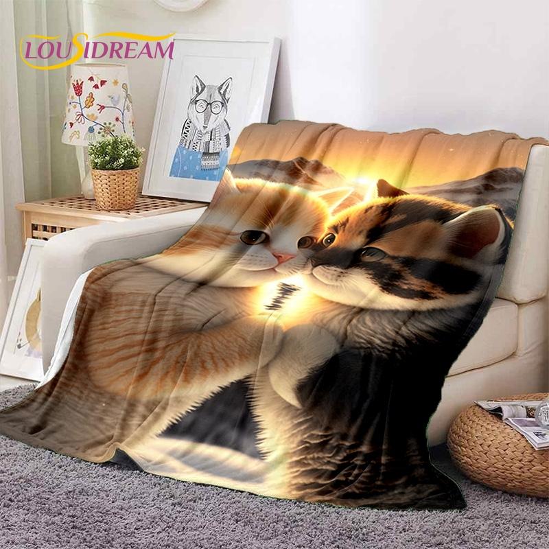 3D Persian Cat,Cute Calico Cat,Ragdoll Cartoon Soft Blankets,Keep Warm Throw Blanket for Picnic Beds Sofa Home Bedroom Gift Kid