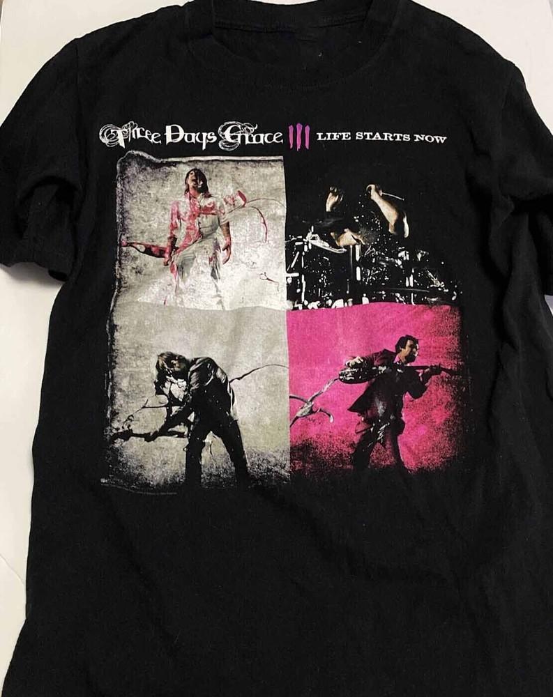Three Days Grace - Футболка 'Life Starts Now' Классический Черный Унисекс S-5XL Унисекс Футболка