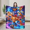 Плюшевое одеяло Crash Bandicoot, флис, Аку, Тауна, Коко, супермягкое покрывало для кровати, дивана, спальни, одеяло