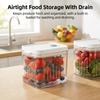 Vegetable And Fruit Storage Container With Draining Function For Refrigerator Kitchen Use