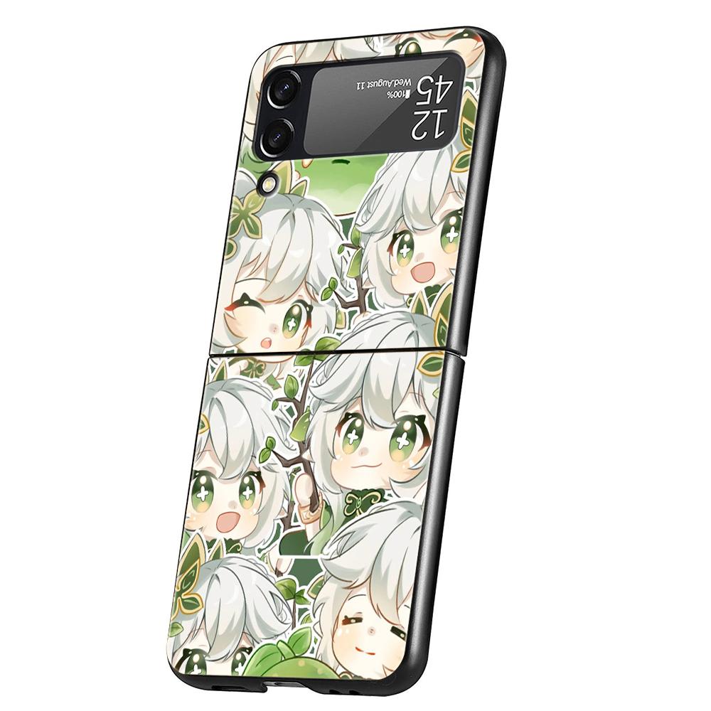 Чехол для телефона Genshin Impact Нахида Для Samsung Galaxy Z Flip 3 4 5 6 7 Жесткий Черный Складной ПК Для Samsung Z Flip3 Flip4 Flip5 Чехол