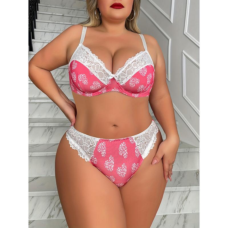 Sexy Lace Underwear Set with Slim Back and Side Breasts To Reduce Bust Size