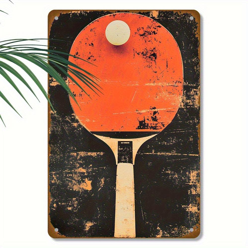 x Inch Retro Aluminum Ping Pong Wall Art Rustproof Metal Decor for Home Bar Cafe Easy to Hang