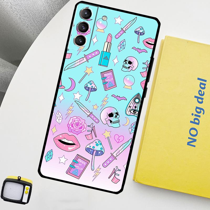 Пастельно-готическая колдовская чехол для телефона для Samsung Galaxy S25 Ultra S20 S21 S22 S23 Plus S24 Ultra S9 S10 S25 FE