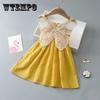 Детское платье, милое платье принцессы для девочек, платье эльфа мечты, украшение в виде бабочки, юбка трапециевидной формы на подтяжках, легкая и дышащая ткань