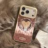 Коричневый чехол для телефона с подставкой в виде банта и сердца для iPhone 16, iPhone 17, iPhone 17 Pro Max
