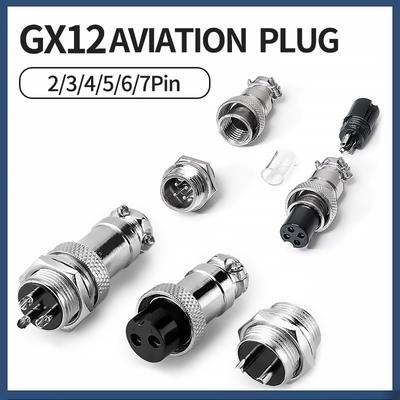 10 комплектов авиационного электрического разъема GX12 2 3 4 5 6 7 контактов, штекер и гнездо, круглый воздушный разъем, монтаж на панель, проводной разъем