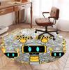 Cosmic Bot Crew Pattern Round Rug, Indoor/Outdoor Mat, for Picnic, Gameroom, Bedroom, Office, Living Room, Home Decor Carpet, Birthday Gift