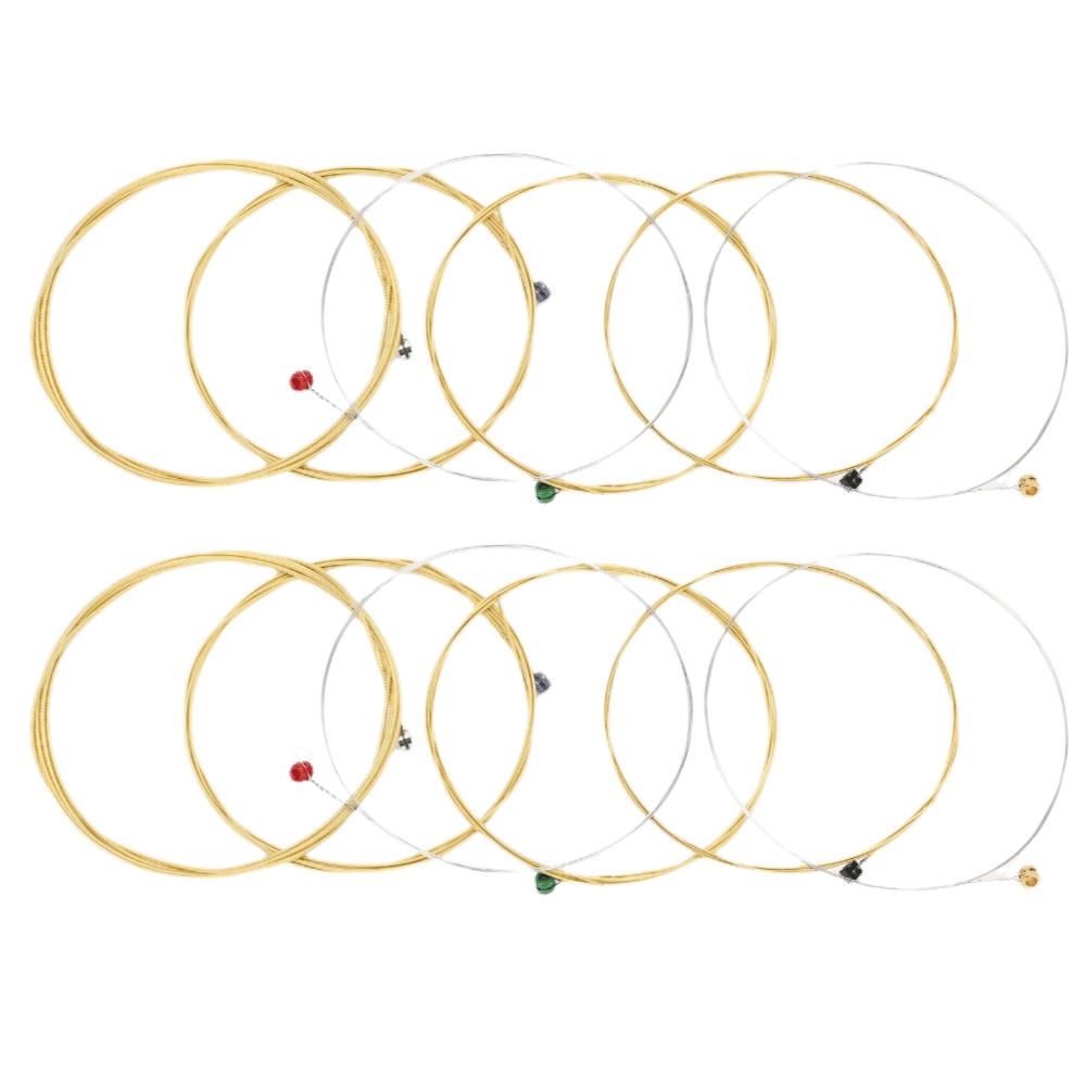 2Sets Golden And Silver Acoustic Guitar Strings Brass material Guitar Strings For Acoustic Guitar