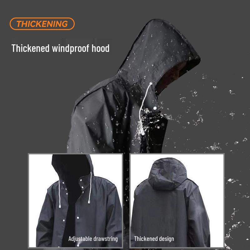 Черный взрослый водонепроницаемый дождевик-пончо с капюшоном в стиле тренча, очень длинный и плотный, в наличии