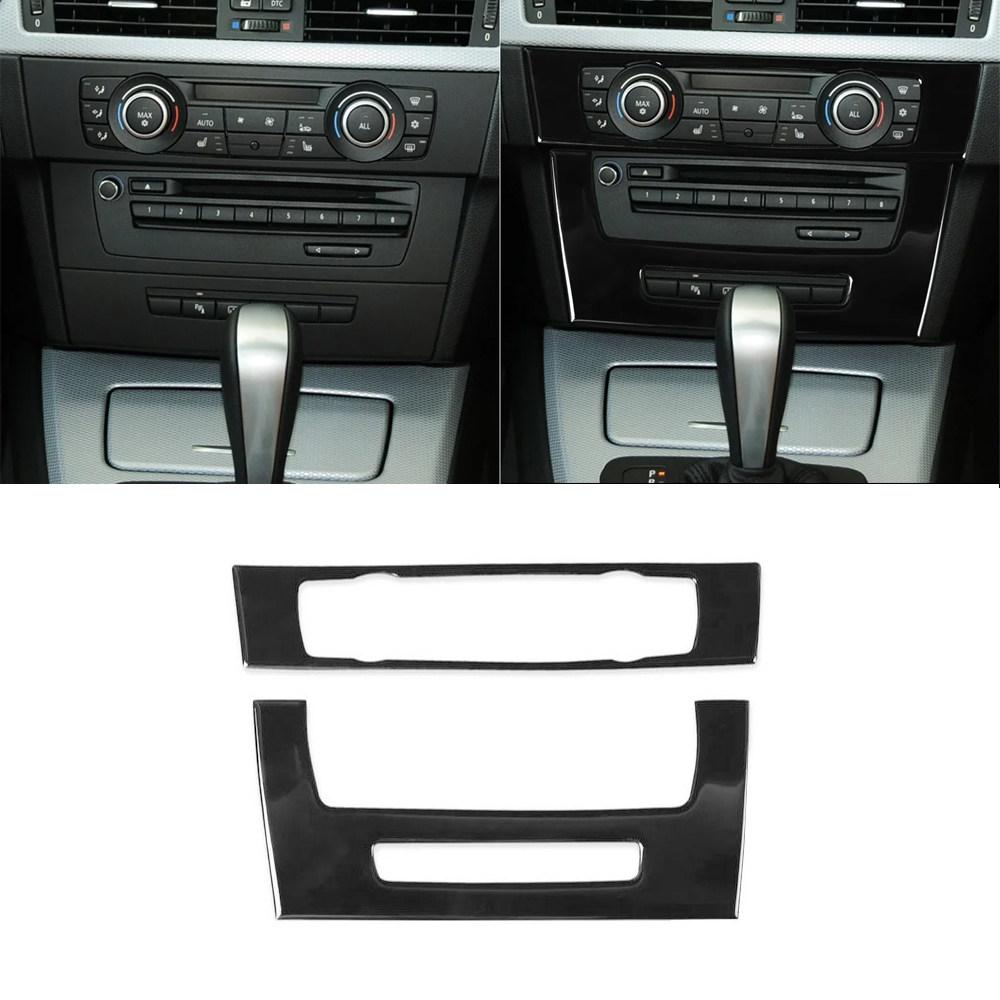 Для BMW 3 серии E90 E92 E93 2005-2012 Автомобильные аксессуары для интерьера Рамка отделки панели управления центральной консолью, кондиционером, CD-плеером Черная
