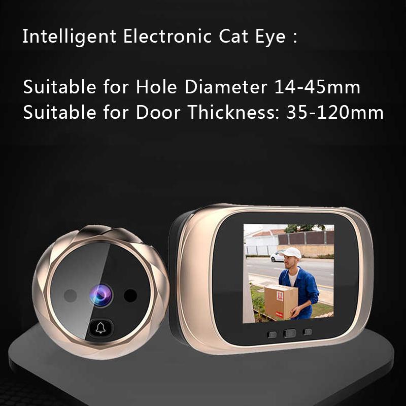 2,8-дюймовый ЖК-цветной экран цифровой дверной звонок 90-градусный дверной глазок электронный дверной глазок камера наблюдения за дверью уличный дверной звонок